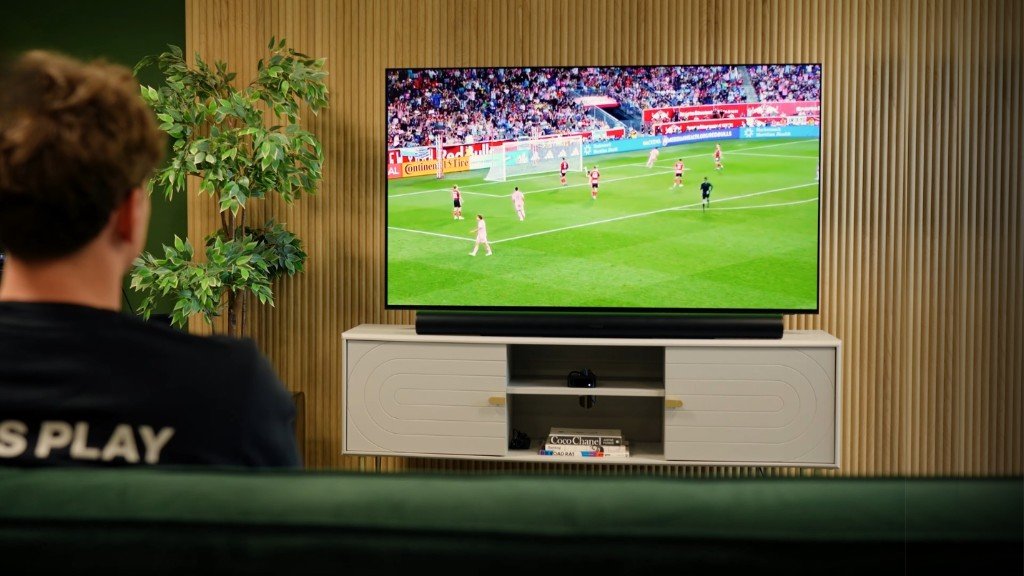 Watching football on TV with soundbar